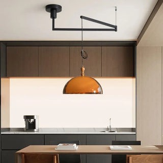 DOMEY Retro Amber Glass Dome Ceiling Light – view 1