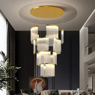 CASCA Gilded Waterfall Luminous Veils Ceiling Light – view 4