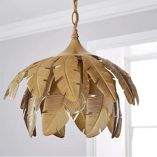 FUTUIRYS Gilded Metal Decorative Leaves Ceiling Light – view 2