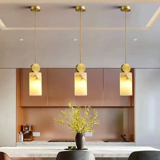 ORTELAH Double Brass Glass Marble Pendant – view 3
