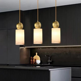 ORTELAH Double Brass Glass Marble Pendant – view 2