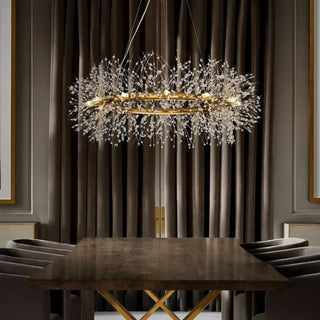 DESIO Elegant Crown-Shaped Gilded Foliage Ceiling Light – view 1