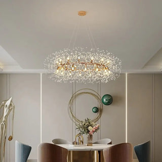 DESIO Elegant Crown-Shaped Gilded Foliage Ceiling Light – view 3
