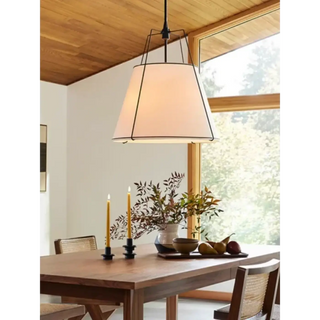 Cozy linen pendant ceiling fixture with elegant shade, living room hanging lamp