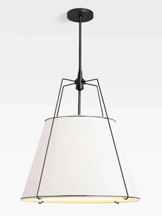 Linen pendant lamp with elegant fabric shade, cozy hanging ceiling light