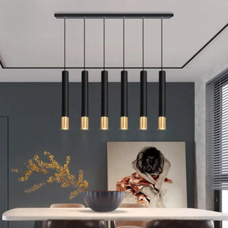 CRULE Elegant Black Tubes with Golden Tips Ceiling Light – view 3