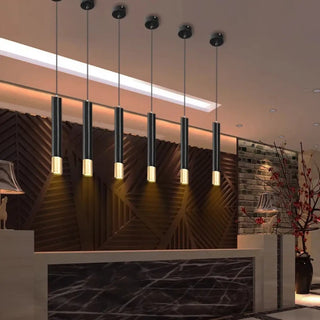 CRULE Elegant Black Tubes with Golden Tips Ceiling Light – view 6