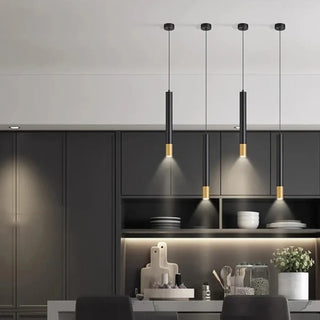 CRULE Elegant Black Tubes with Golden Tips Ceiling Light – view 1