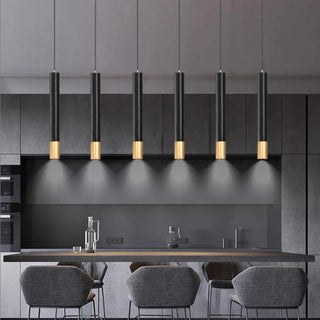 CRULE Elegant Black Tubes with Golden Tips Ceiling Light – view 4