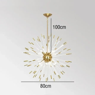 Art Deco glass star pendant light, gold designer ceiling fixture