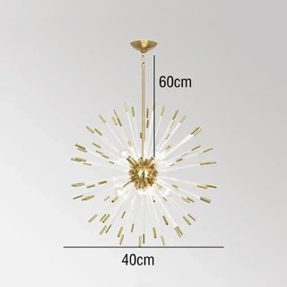 Designer gold star pendant, Art Deco glass ceiling light for dining room