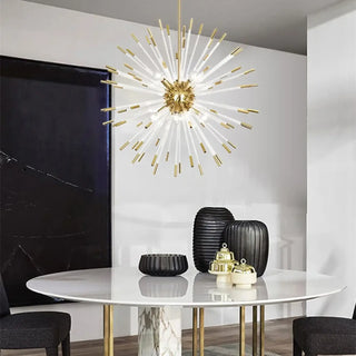 Gold star glass pendant lamp, Art Deco style ceiling fixture for living room
