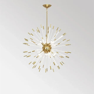Gold glass star pendant, Art Deco elegant lamp for luxury home decor