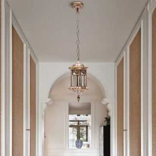LANDO Oriental Exterior Pendant Lantern – Golden Chic Outdoor Hanging Light