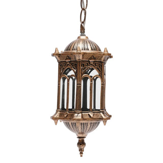 LANDO Gilded Chic Outdoor Lantern – Oriental Exotic Exterior Pendant Light