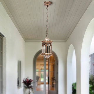 LANDO Gilded Oriental Outdoor Pendant – Chic Exotic Lantern Exterior Light