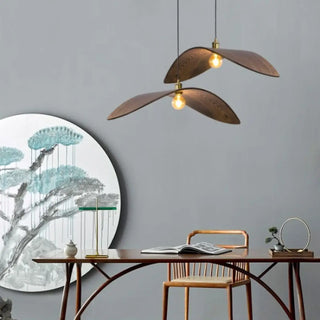 FESI Natural Wood Curved Leaves Design Ceiling Light – view 4