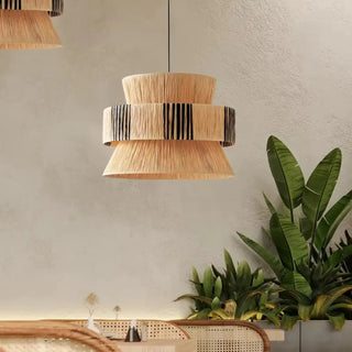 BOITI Natural Fiber Ethnic Chic Luminous Ceiling Light – view 1