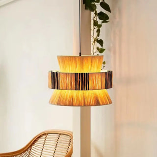 BOITI Natural Fiber Ethnic Chic Luminous Ceiling Light – view 4