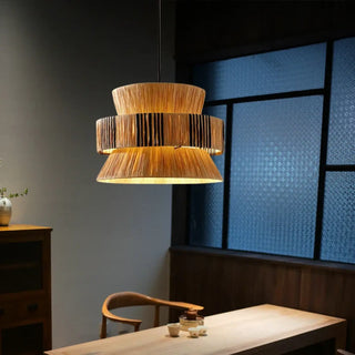 BOITI Natural Fiber Ethnic Chic Luminous Ceiling Light – view 3