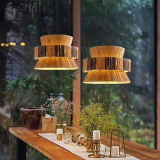 BOITI Natural Fiber Ethnic Chic Luminous Ceiling Light – view 5