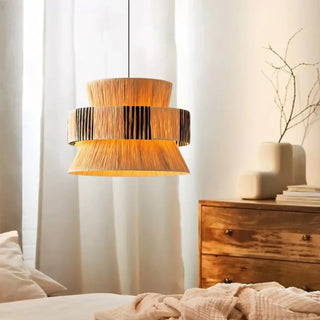 BOITI Natural Fiber Ethnic Chic Luminous Ceiling Light – view 2