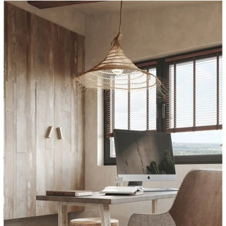 COHA Natural Fiber Conical Bohemian-Chic Ceiling Light – view 2