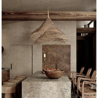 COHA Natural Fiber Conical Bohemian-Chic Ceiling Light – view 1