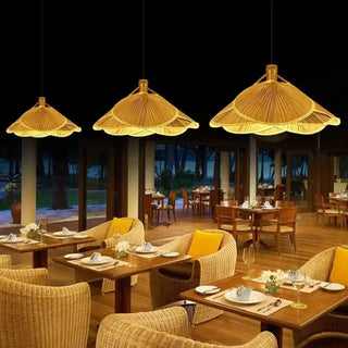 BOUFLE Natural Bamboo Braid Flower Ceiling Light – view 5