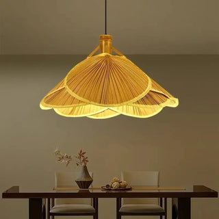 BOUFLE Natural Bamboo Braid Flower Ceiling Light – view 1