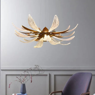 FLORALIS Flower Glass Copper Elegant Large Room Ceiling Light – view 2
