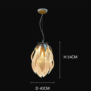 FLORALIS Flower Glass Copper Elegant Large Room Ceiling Light – view 7