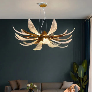 FLORALIS Flower Glass Copper Elegant Large Room Ceiling Light – view 3