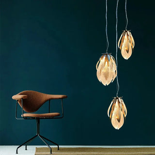 FLORALIS Flower Glass Copper Elegant Large Room Ceiling Light – view 1