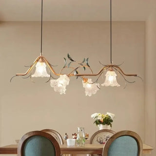 RADO Floral Metal Gilded Glass Wavy Vintage Ceiling Light – view 1