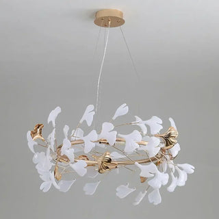 ORNA Floral Gilded Circular White Pendant – view 4