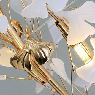 ORNA Floral Gilded Circular White Pendant – view 5