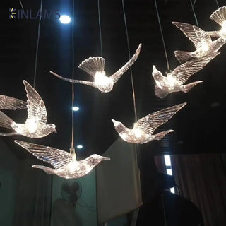 FONU Birds in Flight Clear Luminous Ceiling Light – view 3