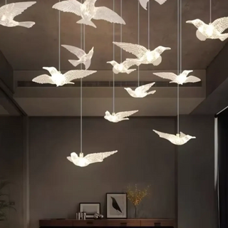 FONU Birds in Flight Clear Luminous Ceiling Light – view 1