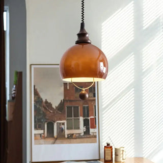 GLOBE Amber Gilded Globe Ceiling Light – view 3