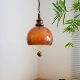 GLOBE Amber Gilded Globe Ceiling Light – view 4