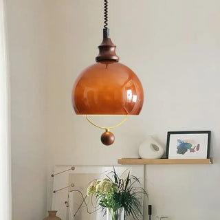 GLOBE Amber Gilded Globe Ceiling Light – view 1