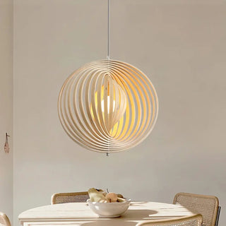 GOSE Sculpted Natural Wood Globe Ceiling Light – view 3