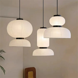 LANDY Japandi Paper Woven Organic Ceiling Light – view 2