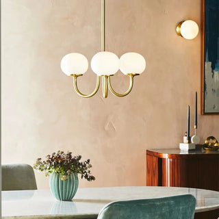 BULLE Brass with Pink Glass Globes Vintage Ceiling Light – view 1