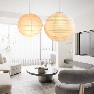 JAPANESE Paper Beige Lantern Ceiling Light – view 1