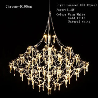 Crystal chrome suspension pendant, modern hanging lamp for elegant spaces