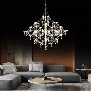 Sparkling crystal chrome pendant light, modern suspension ceiling fixture