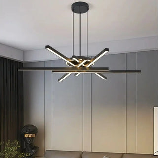 Modern cross-shaped hanging lamp, minimalist pendant light for living room or dining area