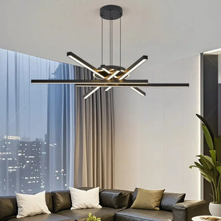 Cross-shaped pendant lamp with frosted shade, minimalist LED hanging light for bedroom